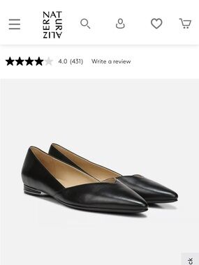 $135 NWB Naturalizer Leather Havana Flats - Black US 9